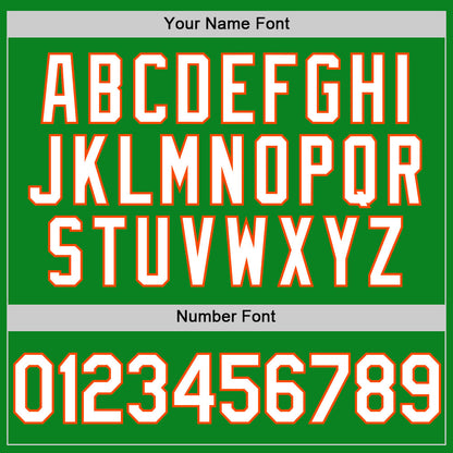 Custom Grass Green White-Orange Authentic Baseball Jersey - Sky-Custom