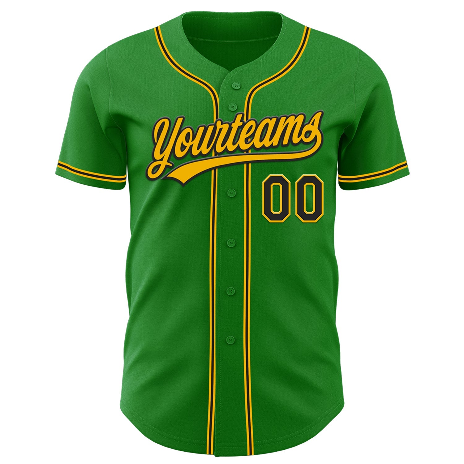 Custom Grass Green Black-Gold Authentic Baseball Jersey - Sky-Custom