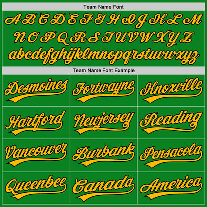 Custom Grass Green Black-Gold Authentic Baseball Jersey - Sky-Custom