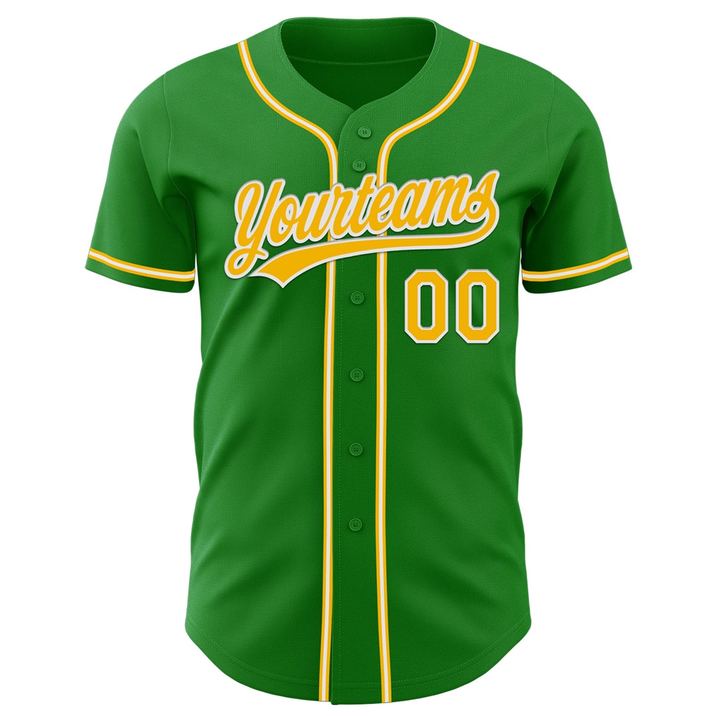 Custom Grass Green Gold-White Authentic Baseball Jersey - Sky-Custom