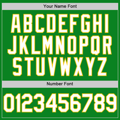 Custom Grass Green White-Yellow Authentic Baseball Jersey - Sky-Custom