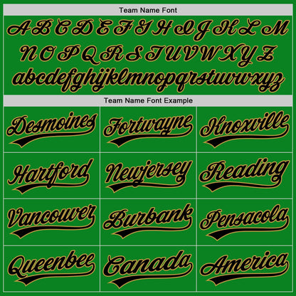 Custom Grass Green Black-Old Gold Authentic Baseball Jersey - Sky-Custom
