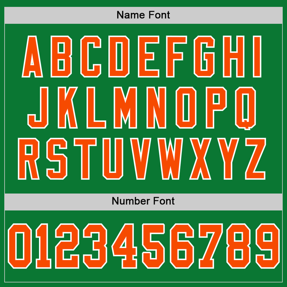 Custom Grass Green Orange-Black Mesh Authentic Throwback Football Jersey - Sky-Custom