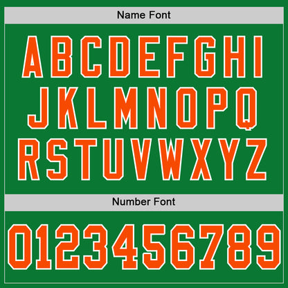 Custom Grass Green Orange-Black Mesh Authentic Throwback Football Jersey - Sky-Custom