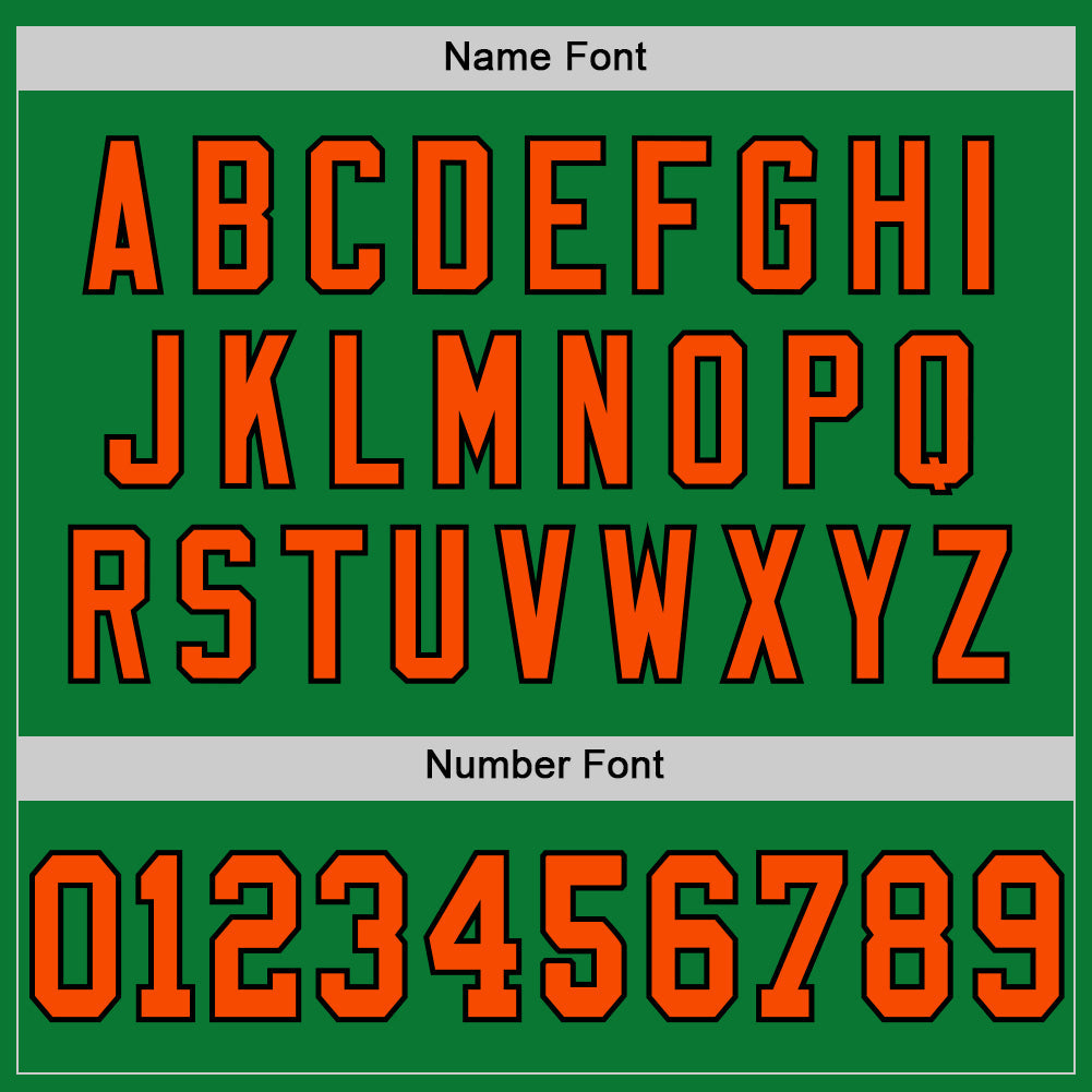 Custom Grass Green Orange-Black Mesh Authentic Throwback Football Jersey - Sky-Custom