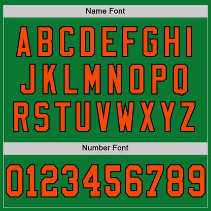 Custom Grass Green Orange-Black Mesh Authentic Throwback Football Jersey - Sky-Custom