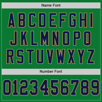 Custom Grass Green Navy-Old Gold Mesh Authentic Throwback Football Jersey - Sky-Custom