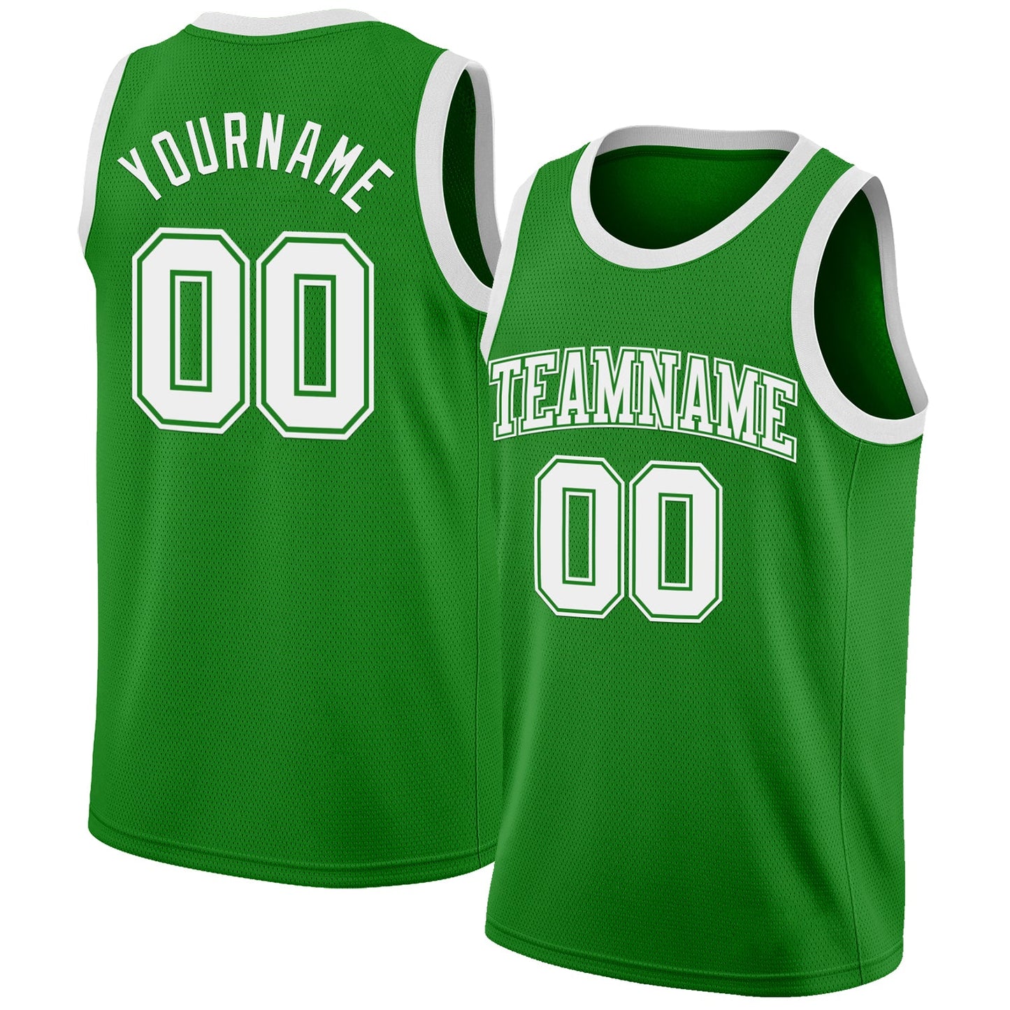 Custom Grass Green White Authentic Basketball Jersey - Sky-Custom