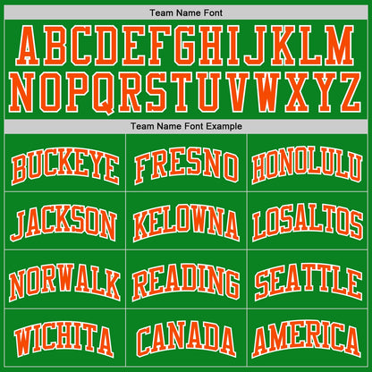 Custom Grass Green Orange-White Authentic Basketball Jersey - Sky-Custom