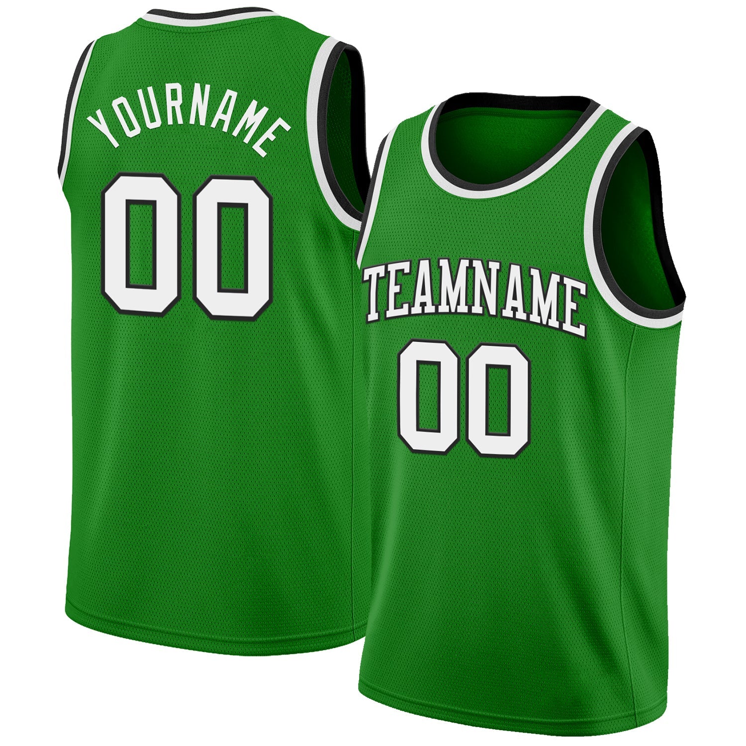 Custom Grass Green White-Black Authentic Basketball Jersey - Sky-Custom