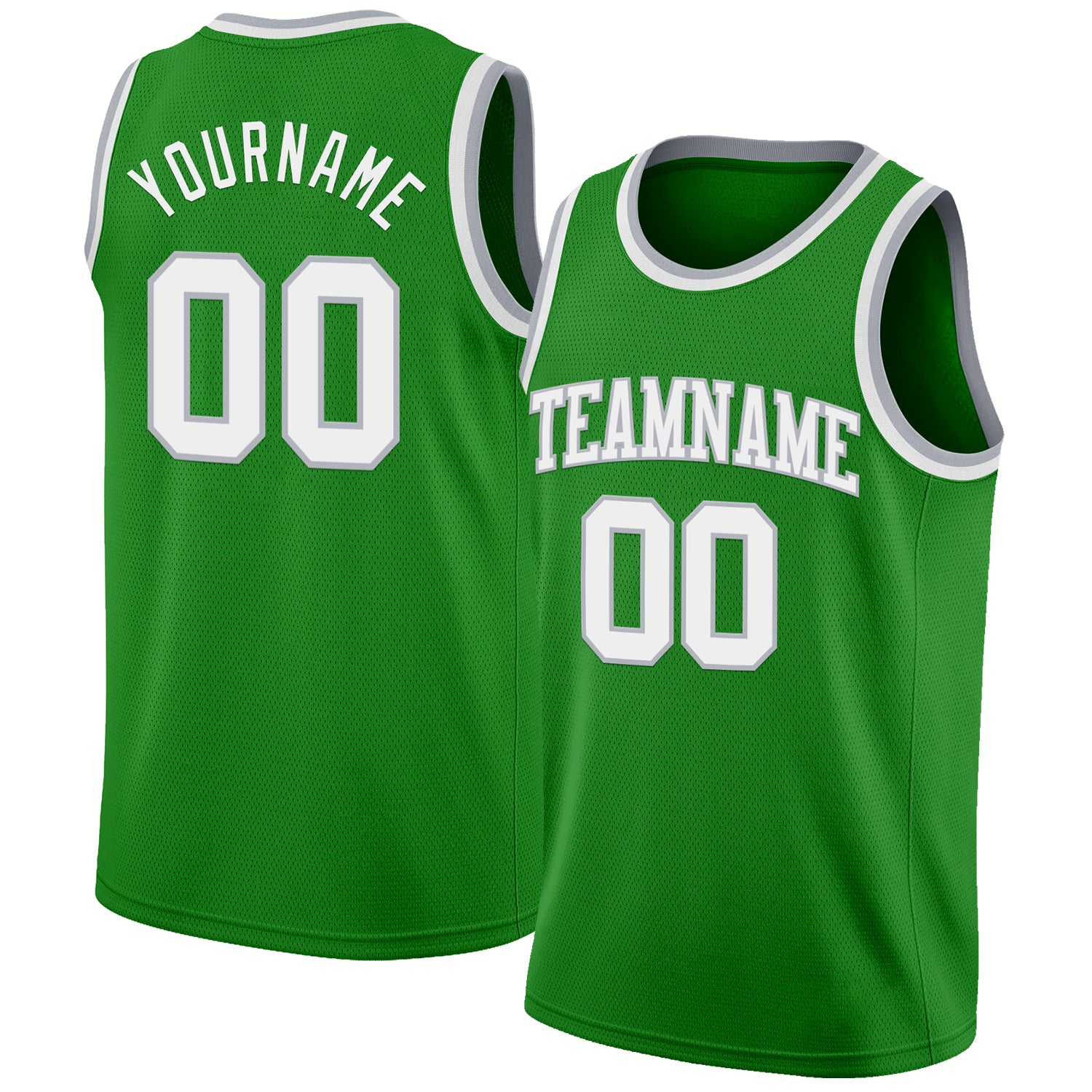 Custom Grass Green White-Gray Authentic Basketball Jersey - Sky-Custom