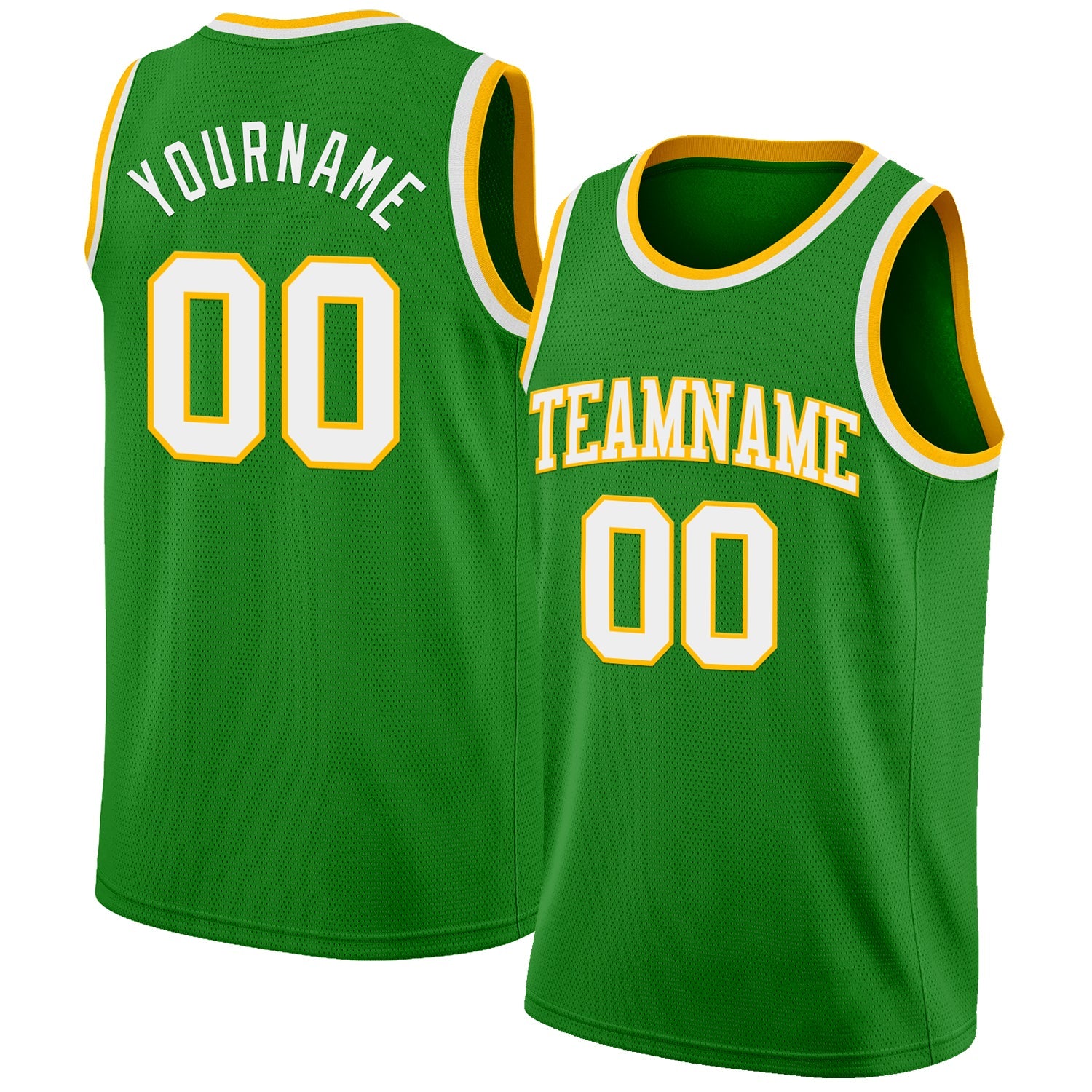 Custom Grass Green White-Gold Authentic Basketball Jersey - Sky-Custom