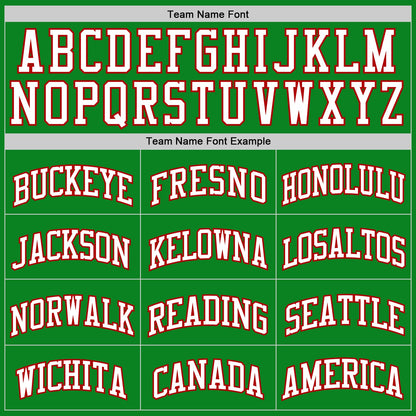 Custom Grass Green White-Red Authentic Basketball Jersey - Sky-Custom