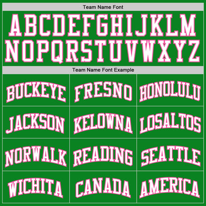 Custom Grass Green White-Pink Authentic Basketball Jersey - Sky-Custom