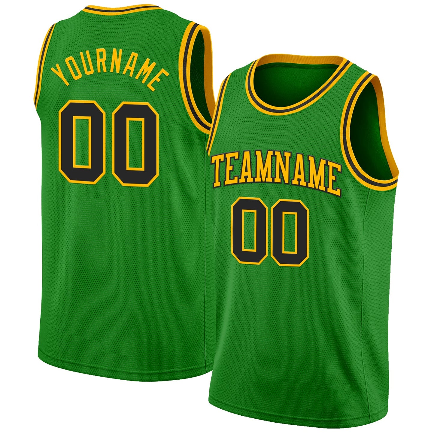 Custom Grass Green Black-Gold Authentic Basketball Jersey - Sky-Custom
