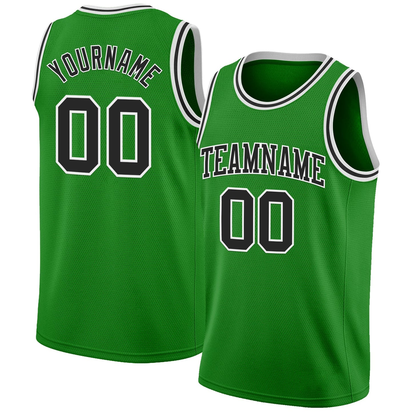 Custom Grass Green Black-White Authentic Basketball Jersey - Sky-Custom