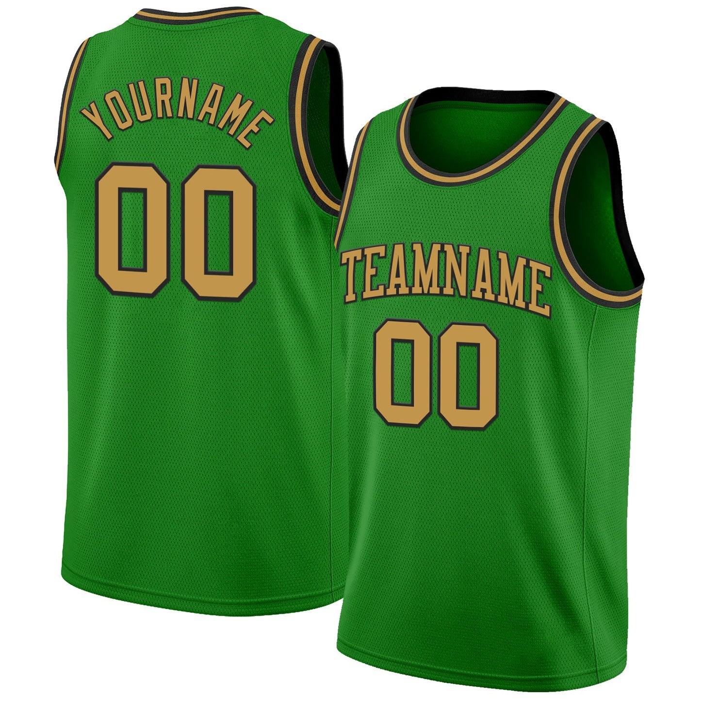 Custom Grass Green Old Gold-Black Authentic Basketball Jersey - Sky-Custom