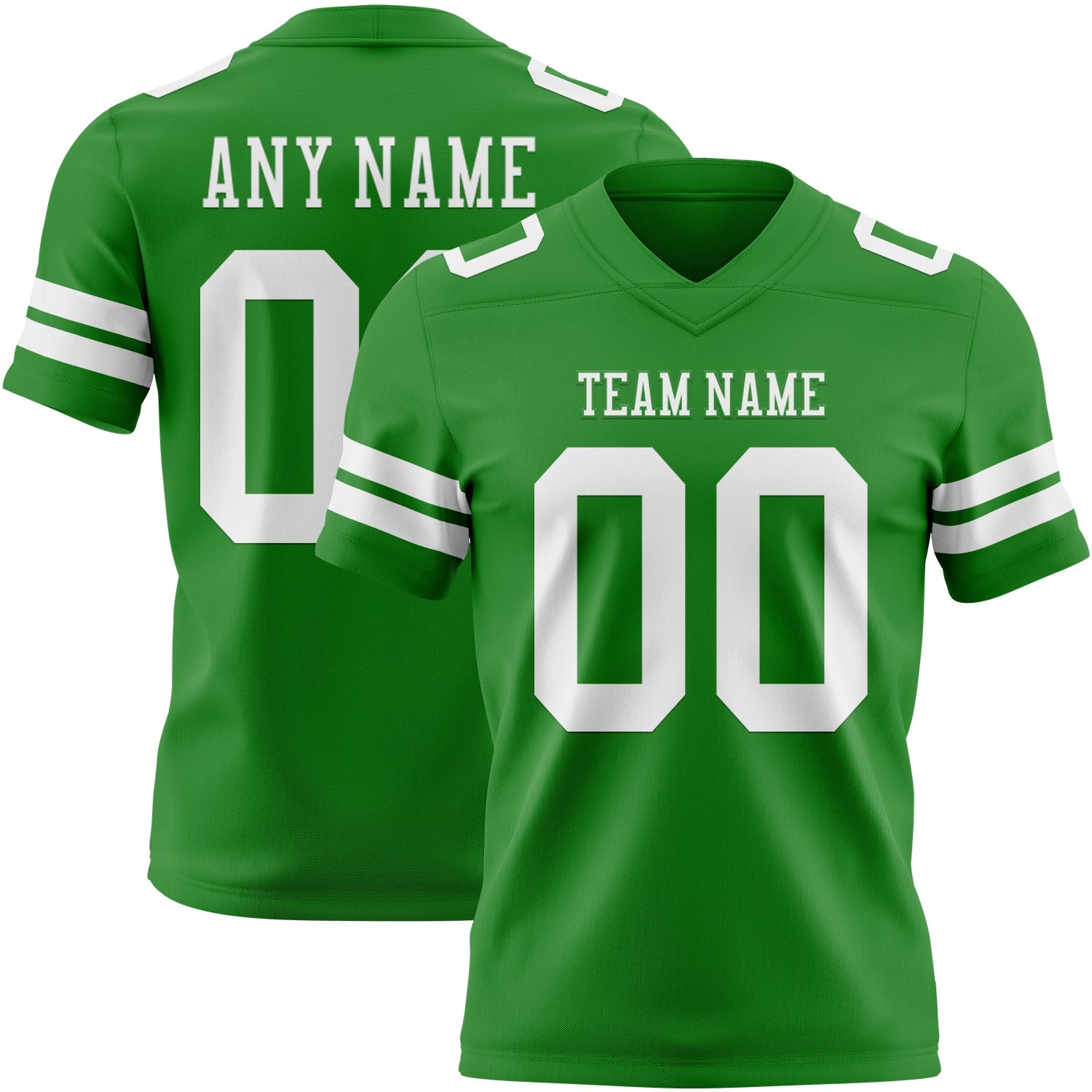 Custom Grass Green White Mesh Authentic Football Jersey - Sky-Custom