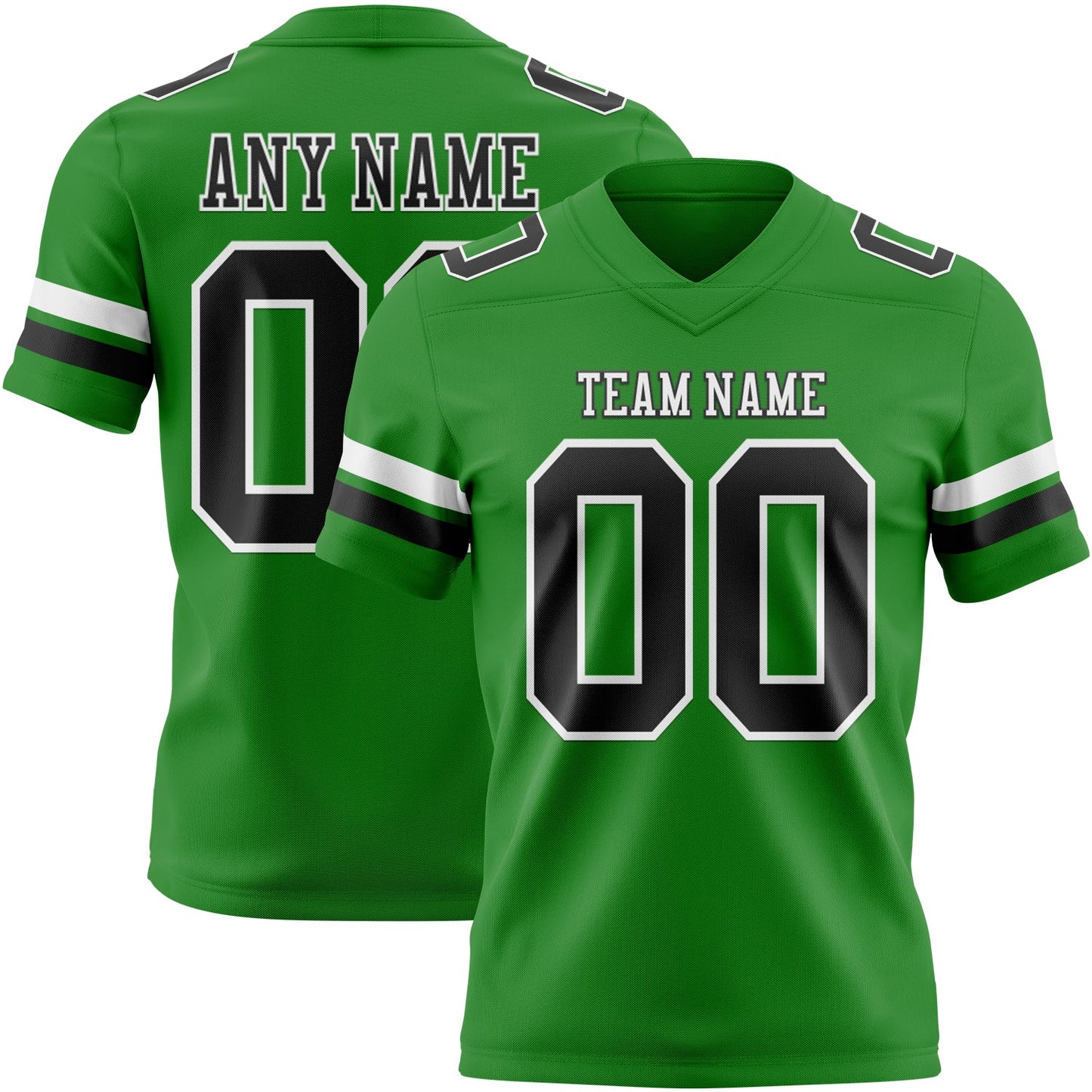 Custom Grass Green Black-White Mesh Authentic Football Jersey - Sky-Custom