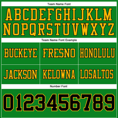 Custom Grass Green Black-Gold Mesh Authentic Football Jersey - Sky-Custom