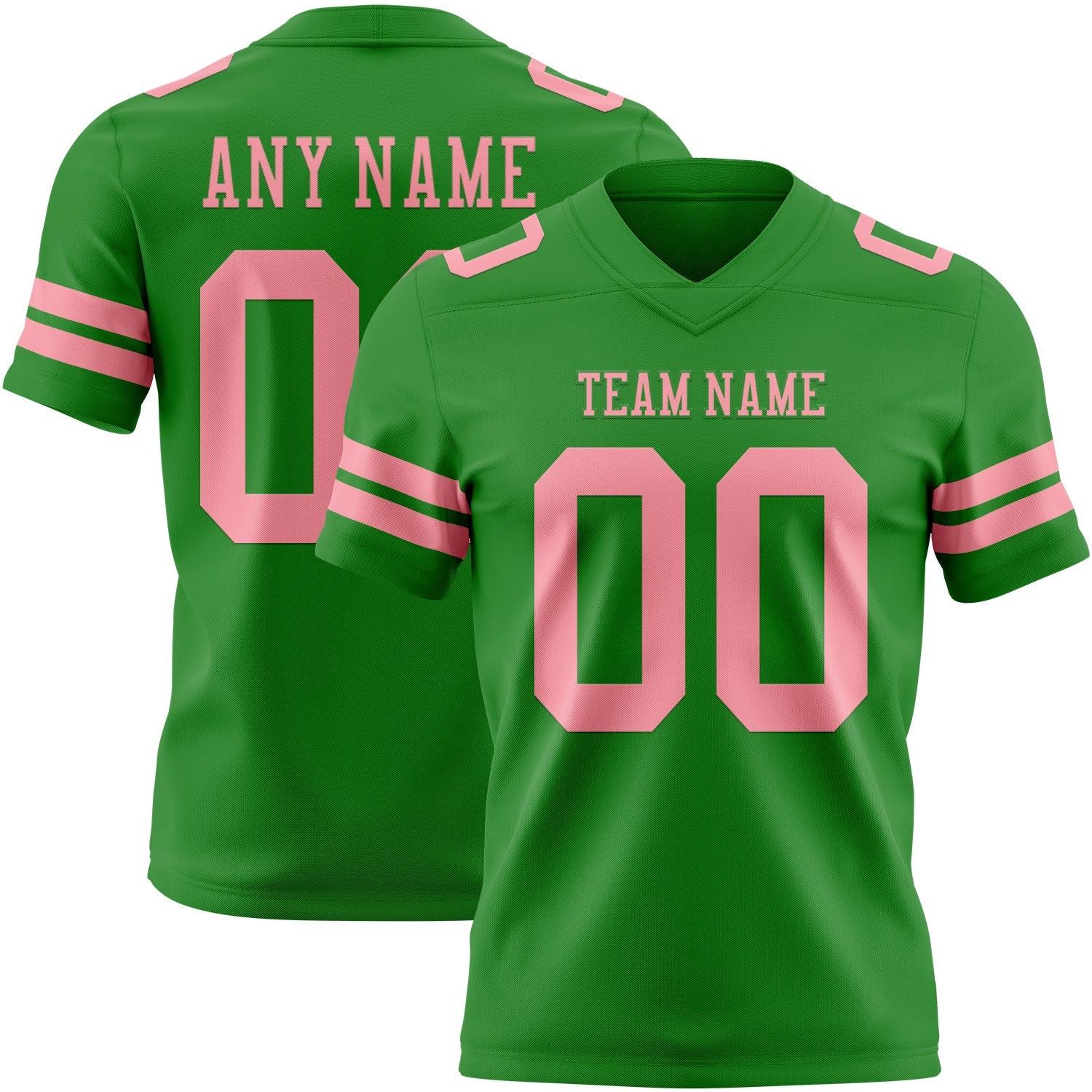 Custom Grass Green Medium Pink Mesh Authentic Football Jersey - Sky-Custom