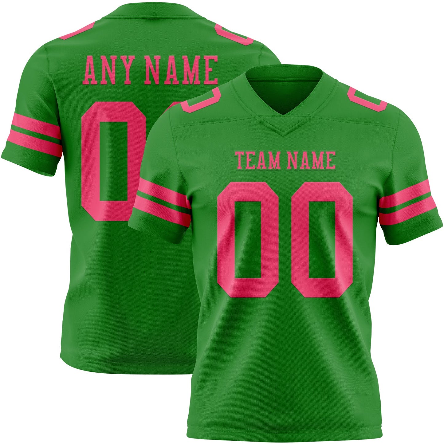 Custom Grass Green Neon Pink Mesh Authentic Football Jersey - Sky-Custom