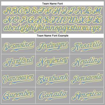 Custom Gray Gold-Light Blue Authentic Baseball Jersey - Sky-Custom