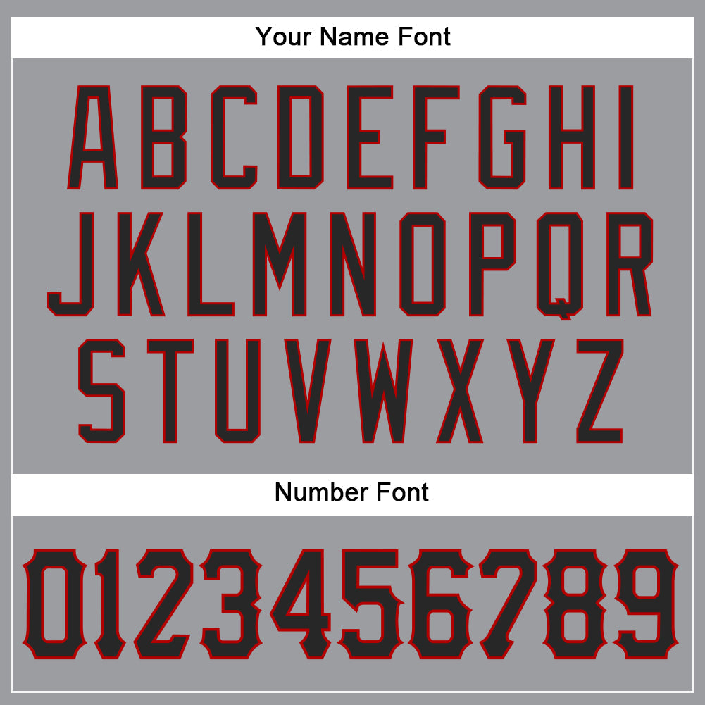 Custom Gray Black-Red Authentic Baseball Jersey - Sky-Custom