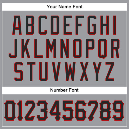 Custom Gray Black-Red Authentic Baseball Jersey - Sky-Custom