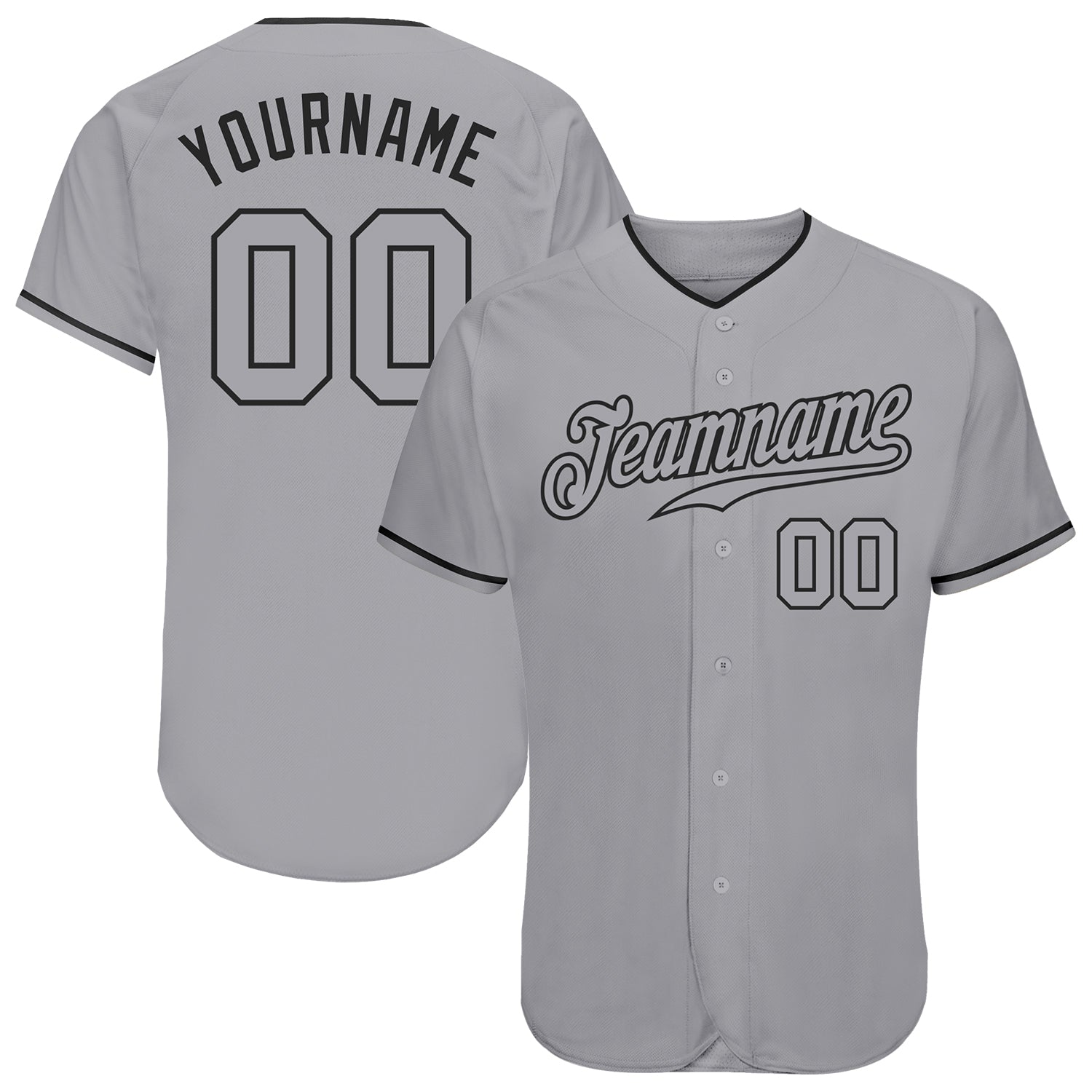 Custom Gray Gray-Black Authentic Baseball Jersey - Sky-Custom