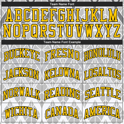 Custom Gray Gold-Black 3D Pattern Design Authentic Baseball Jersey - Sky-Custom