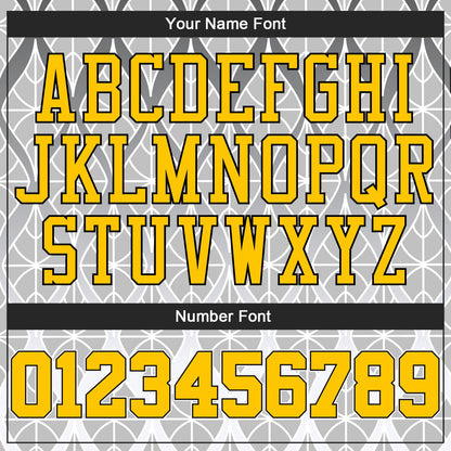Custom Gray Gold-Black 3D Pattern Design Authentic Baseball Jersey - Sky-Custom