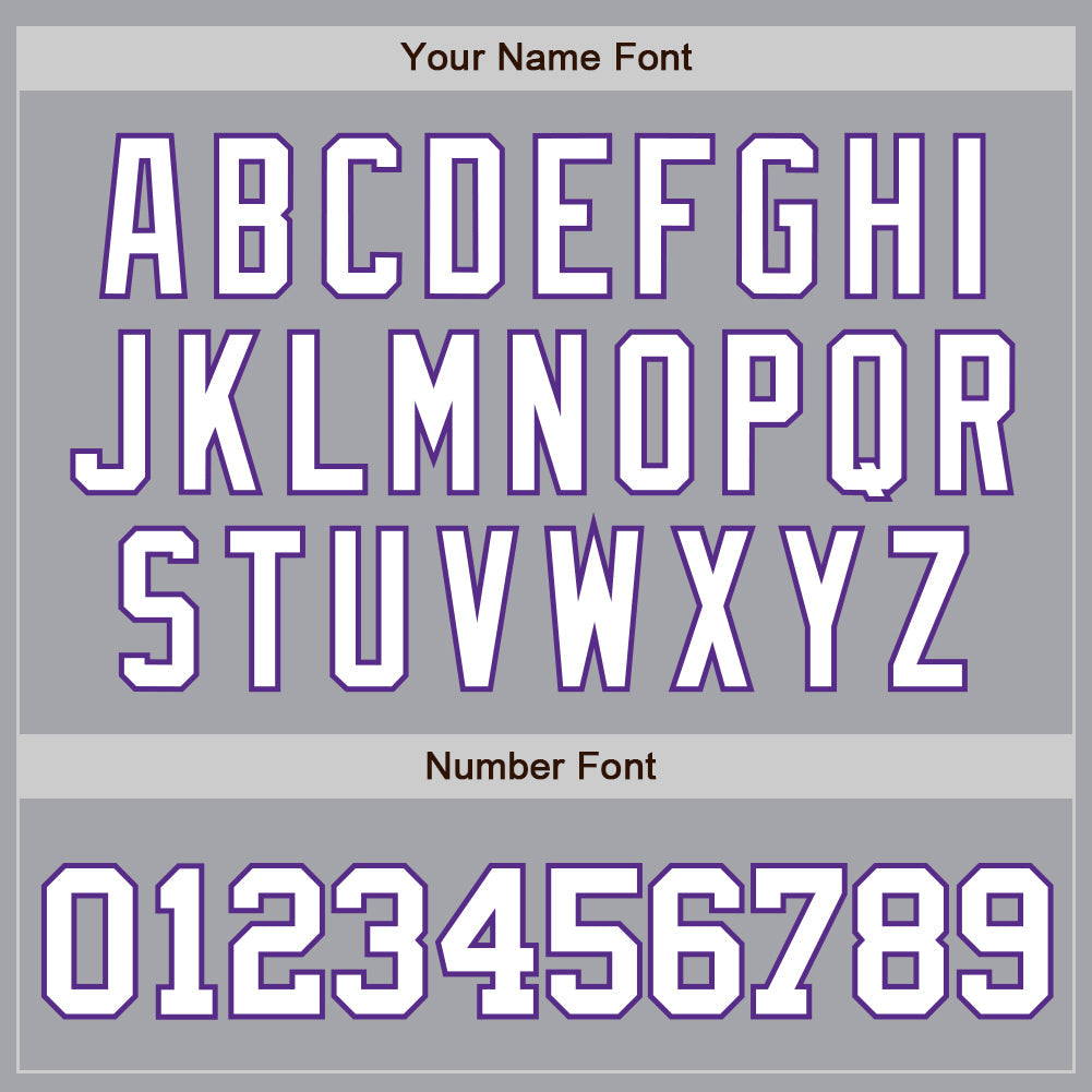 Custom Gray White-Purple Authentic Baseball Jersey - Sky-Custom