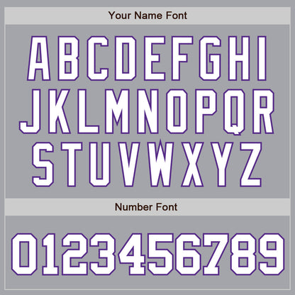 Custom Gray White-Purple Authentic Baseball Jersey - Sky-Custom