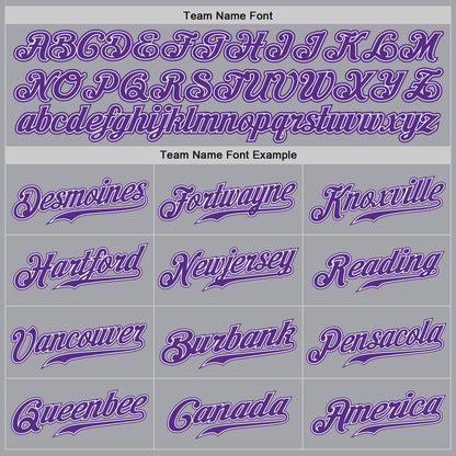 Custom Gray White-Purple Authentic Baseball Jersey - Sky-Custom