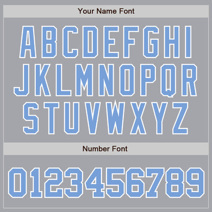 Custom Gray Light Blue-White Authentic Baseball Jersey - Sky-Custom
