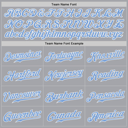 Custom Gray Light Blue-White Authentic Baseball Jersey - Sky-Custom
