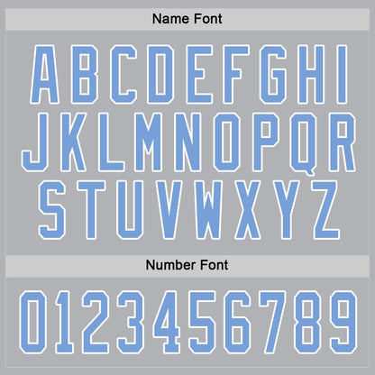 Custom Gray Light Blue-White Hockey Jersey - Sky-Custom