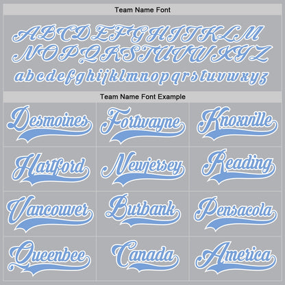 Custom Gray Light Blue-White Hockey Jersey - Sky-Custom