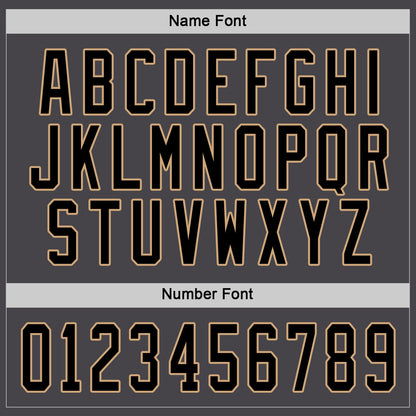 Custom Steel Gray Black-Old Gold Hockey Jersey - Sky-Custom