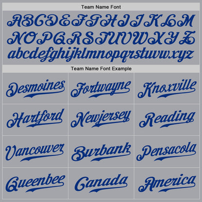 Custom Gray Royal Pinstripe Royal-Red Authentic Baseball Jersey - Sky-Custom