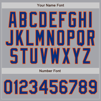 Custom Gray Royal Pinstripe Royal-Orange Authentic Baseball Jersey - Sky-Custom