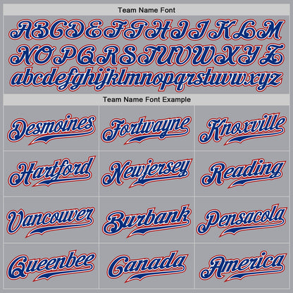 Custom Gray Royal Pinstripe Royal-Red Authentic Baseball Jersey - Sky-Custom