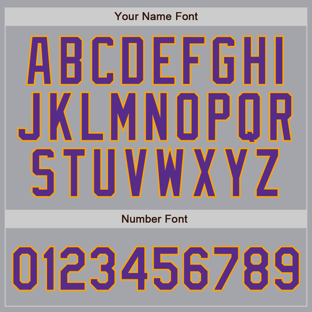 Custom Gray Purple Pinstripe Purple-Gold Authentic Baseball Jersey - Sky-Custom