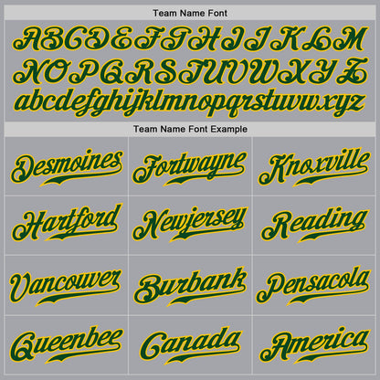 Custom Gray Green Pinstripe Green-Gold Authentic Baseball Jersey - Sky-Custom