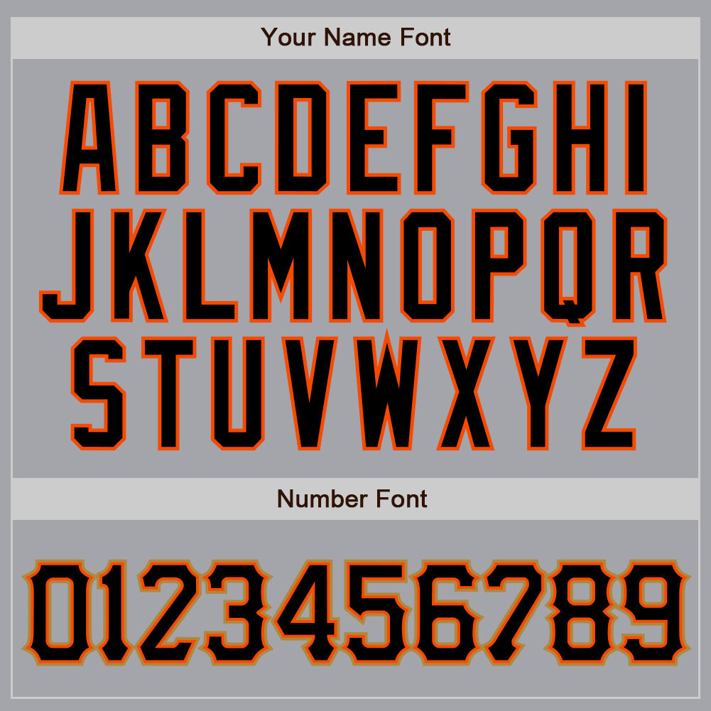 Custom Gray Black Pinstripe Black-Orange Authentic Baseball Jersey - Sky-Custom