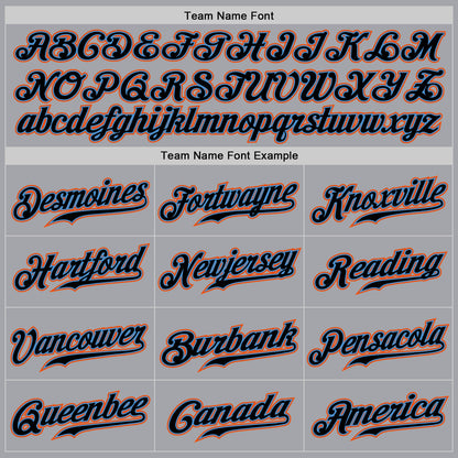 Custom Gray Black Pinstripe Black-Powder Blue Authentic Baseball Jersey - Sky-Custom