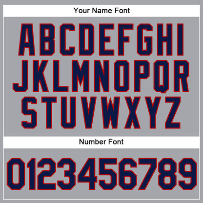 Custom Gray Navy-Red Authentic Sleeveless Baseball Jersey - Sky-Custom