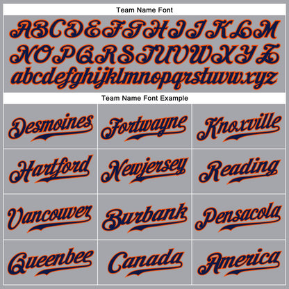 Custom Gray Navy-Orange Authentic Sleeveless Baseball Jersey - Sky-Custom