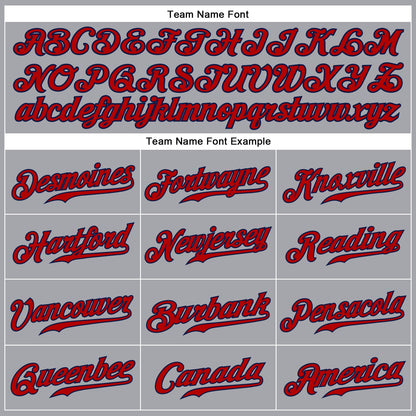 Custom Gray Red-Navy Authentic Sleeveless Baseball Jersey - Sky-Custom
